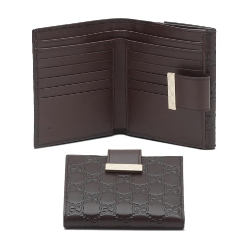 Chocolat Gucci Volet Français Porte-Monnaie Avec Le Détail Des M